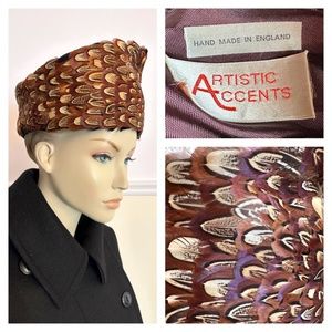 Artistic Accents peacock feather hat Handmade in England